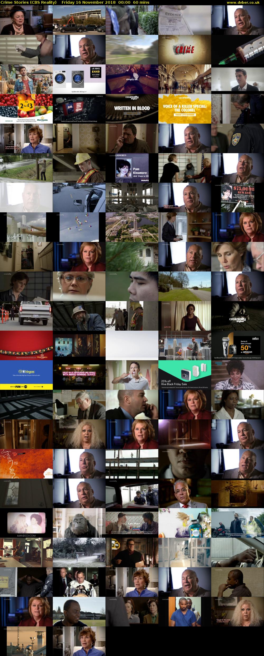 Crime Stories (CBS Reality) Friday 16 November 2018 00:00 - 01:00