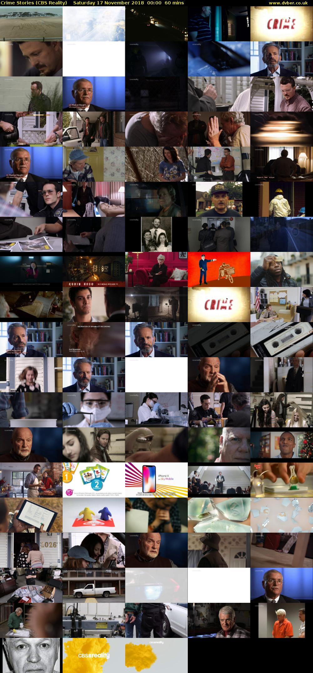 Crime Stories (CBS Reality) Saturday 17 November 2018 00:00 - 01:00