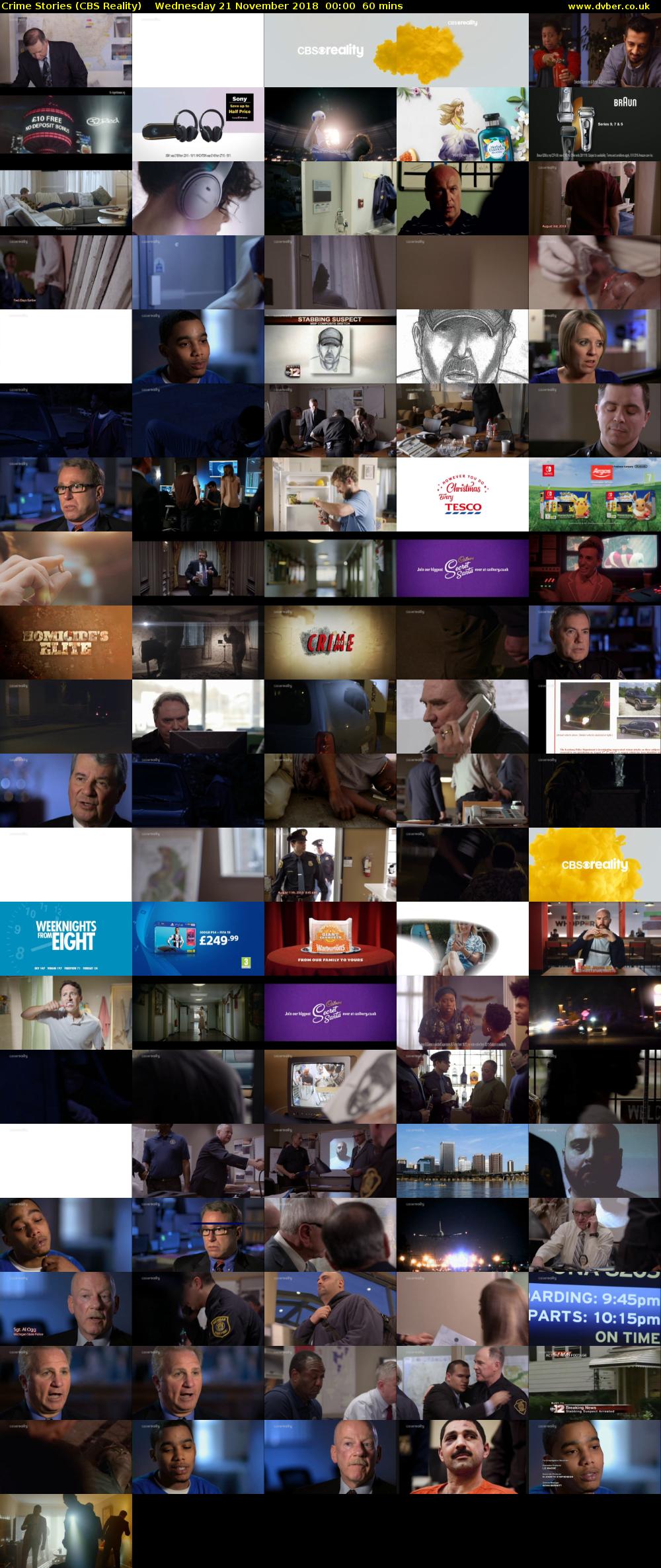 Crime Stories (CBS Reality) Wednesday 21 November 2018 00:00 - 01:00