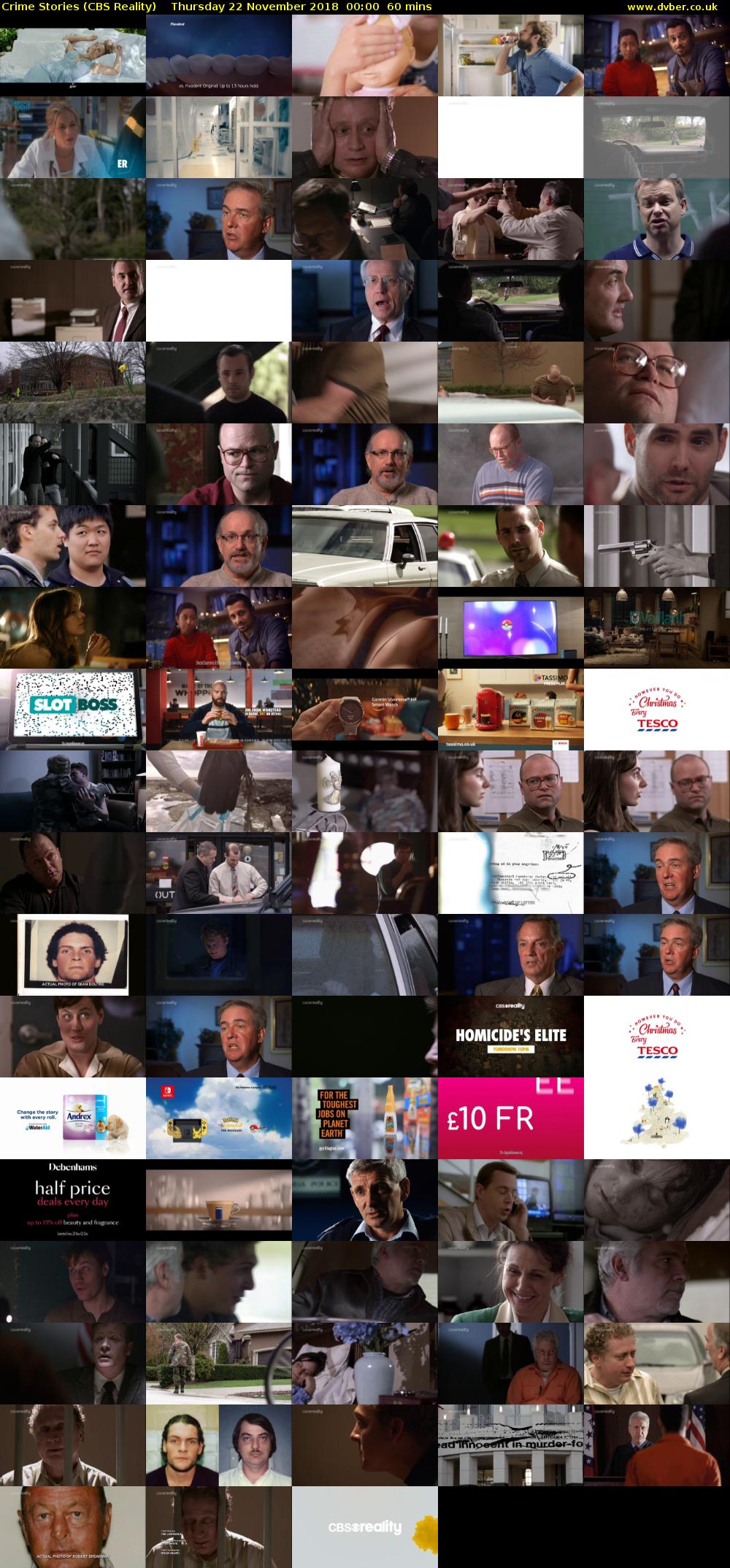 Crime Stories (CBS Reality) Thursday 22 November 2018 00:00 - 01:00