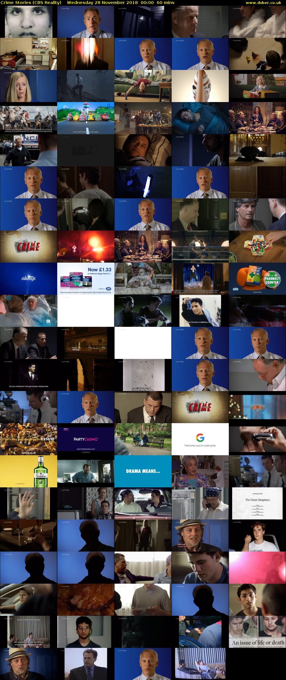 Crime Stories (CBS Reality) Wednesday 28 November 2018 00:00 - 01:00