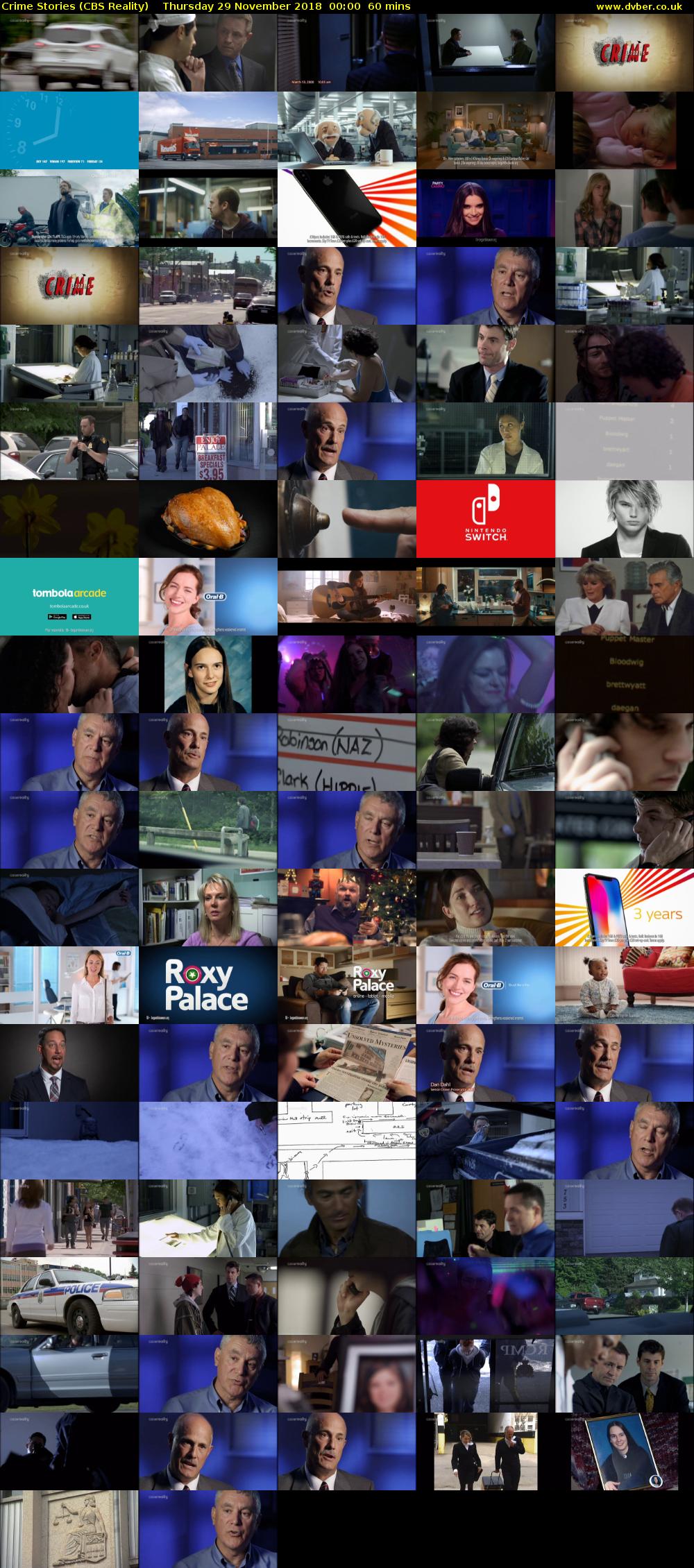 Crime Stories (CBS Reality) Thursday 29 November 2018 00:00 - 01:00