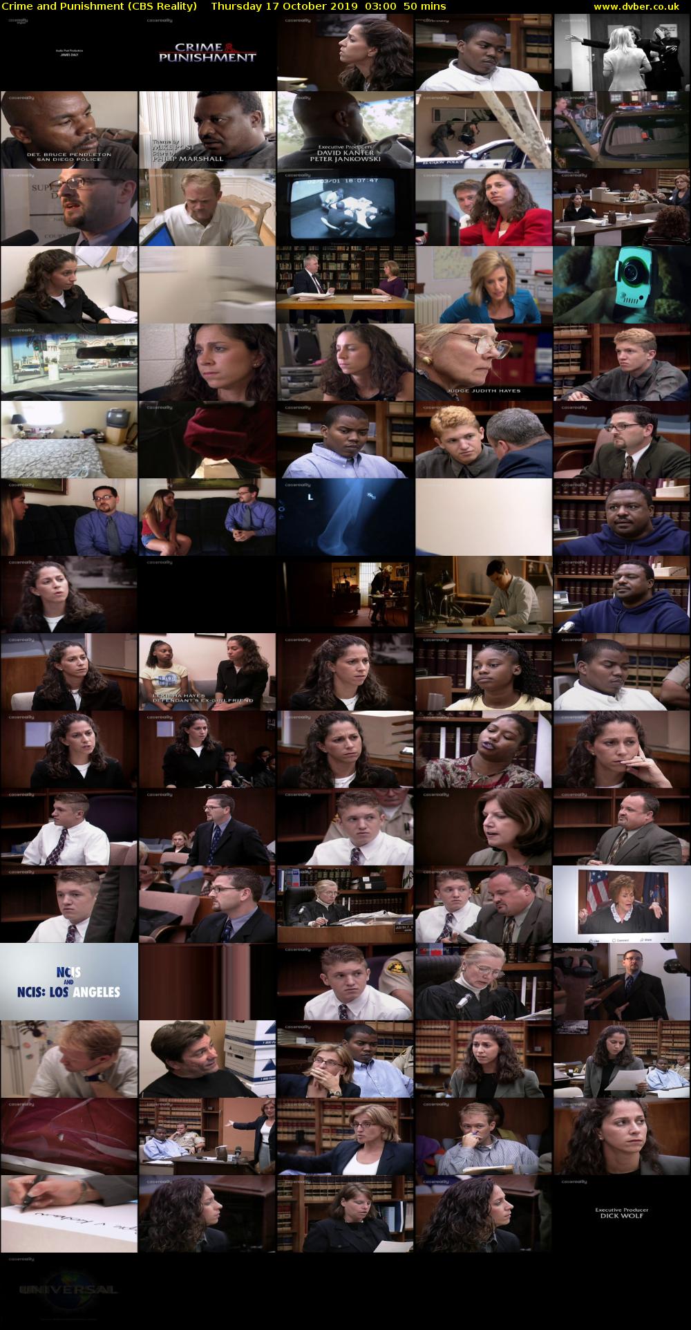 Crime and Punishment (CBS Reality) Thursday 17 October 2019 03:00 - 03:50