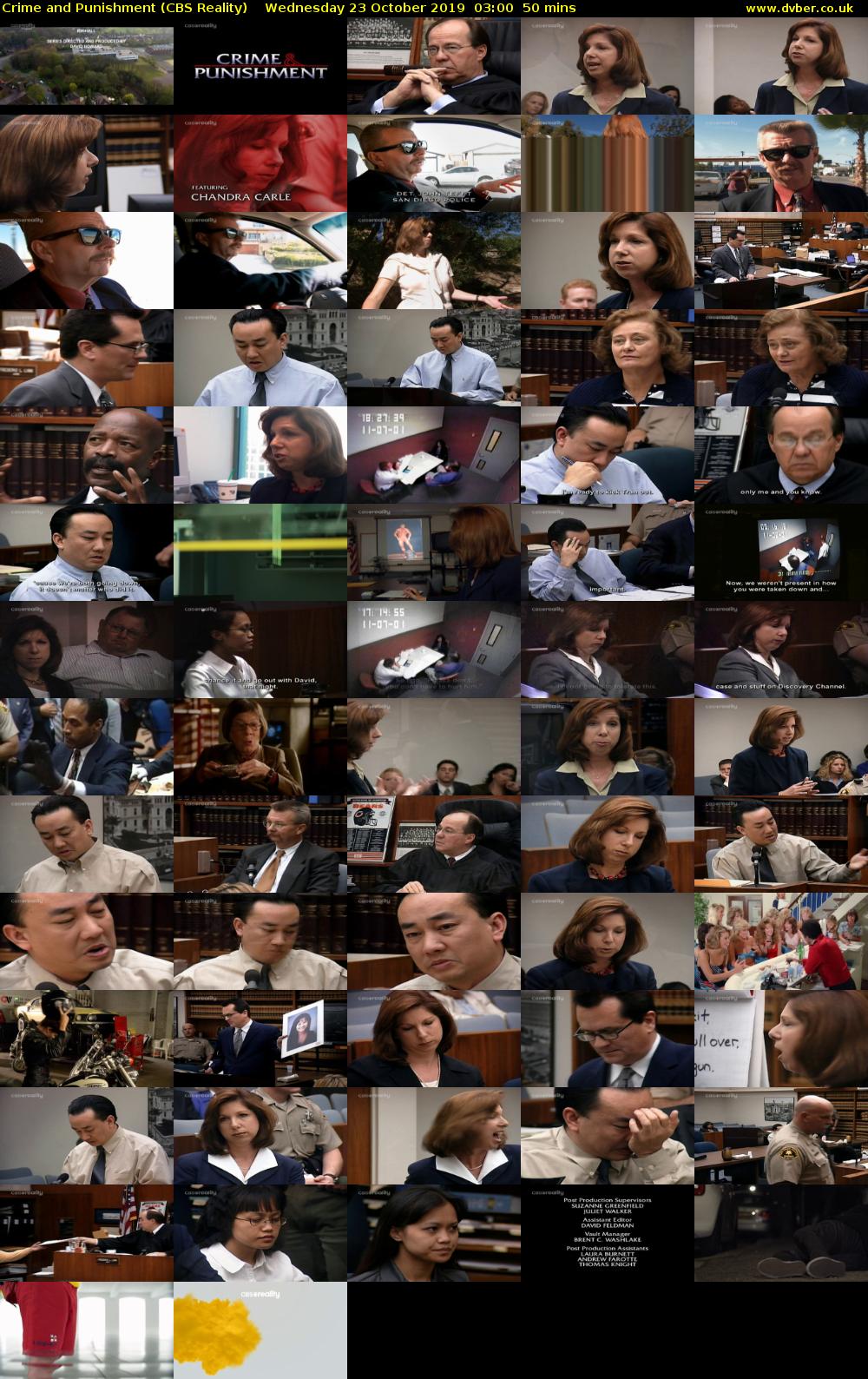 Crime and Punishment (CBS Reality) Wednesday 23 October 2019 03:00 - 03:50