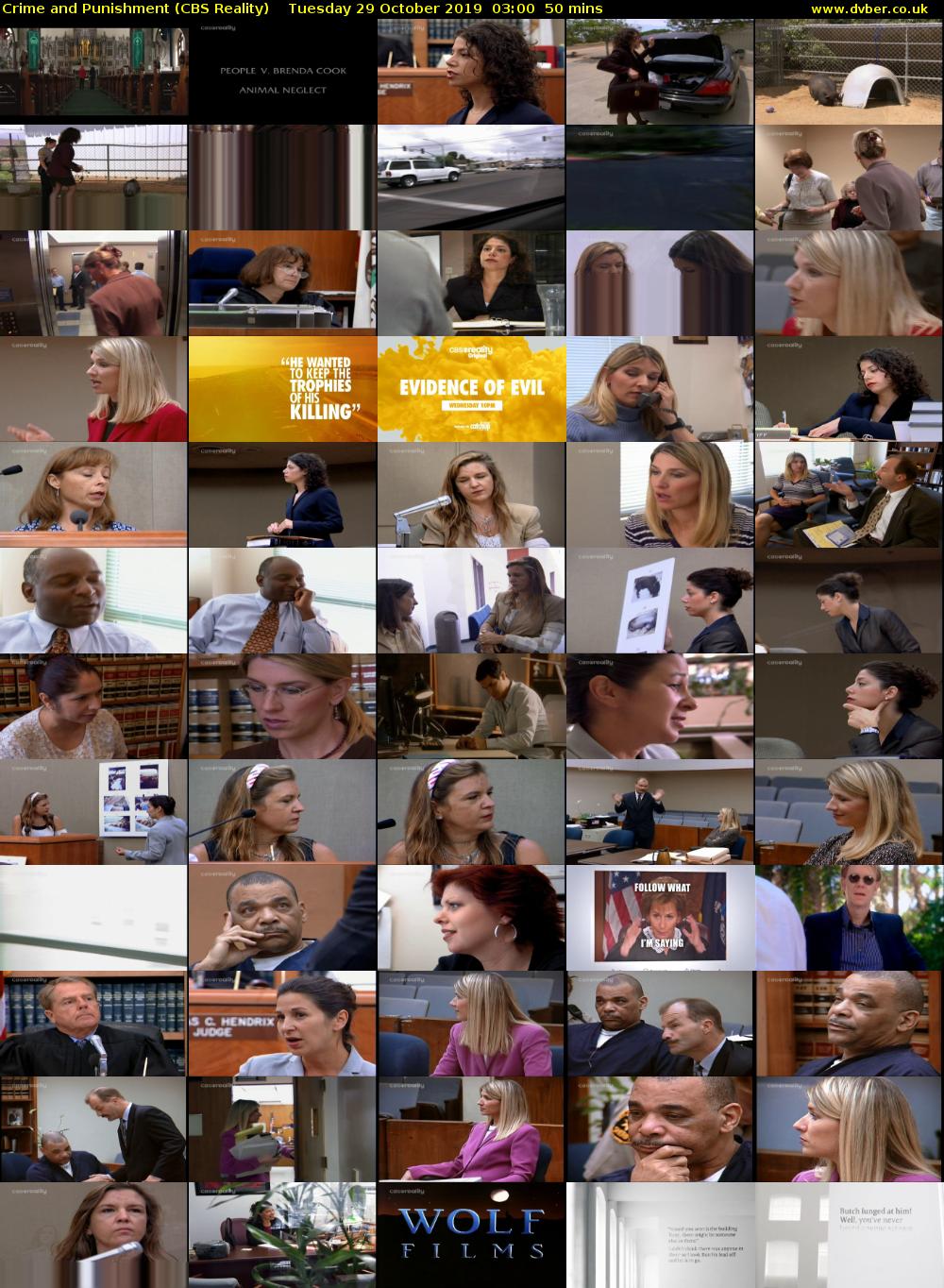 Crime and Punishment (CBS Reality) Tuesday 29 October 2019 03:00 - 03:50
