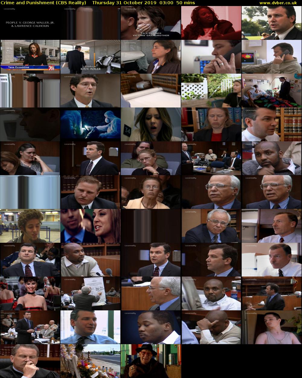 Crime and Punishment (CBS Reality) Thursday 31 October 2019 03:00 - 03:50