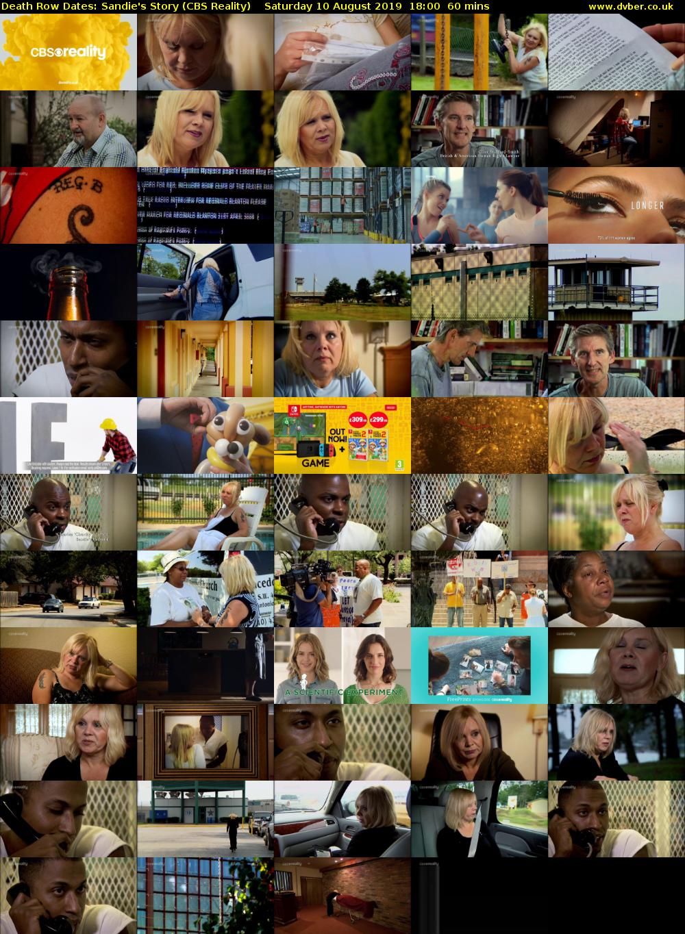Death Row Dates: Sandie's Story (CBS Reality) Saturday 10 August 2019 18:00 - 19:00