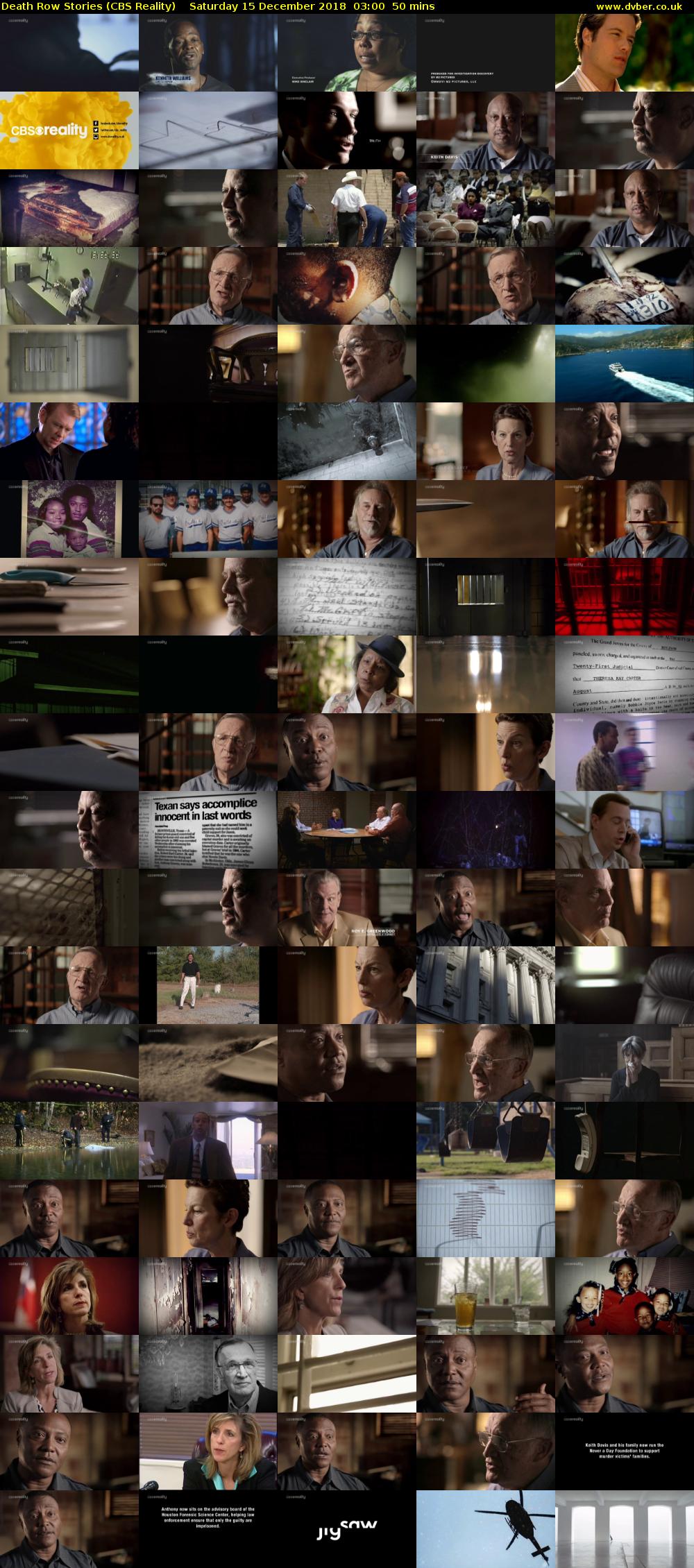 Death Row Stories (CBS Reality) Saturday 15 December 2018 03:00 - 03:50