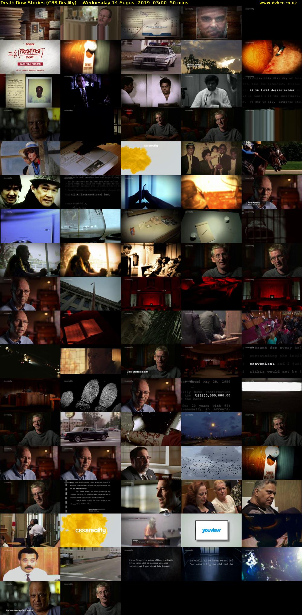 Death Row Stories (CBS Reality) Wednesday 14 August 2019 03:00 - 03:50