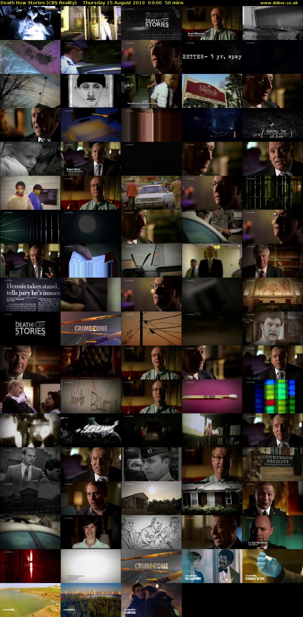 Death Row Stories (CBS Reality) Thursday 15 August 2019 03:00 - 03:50