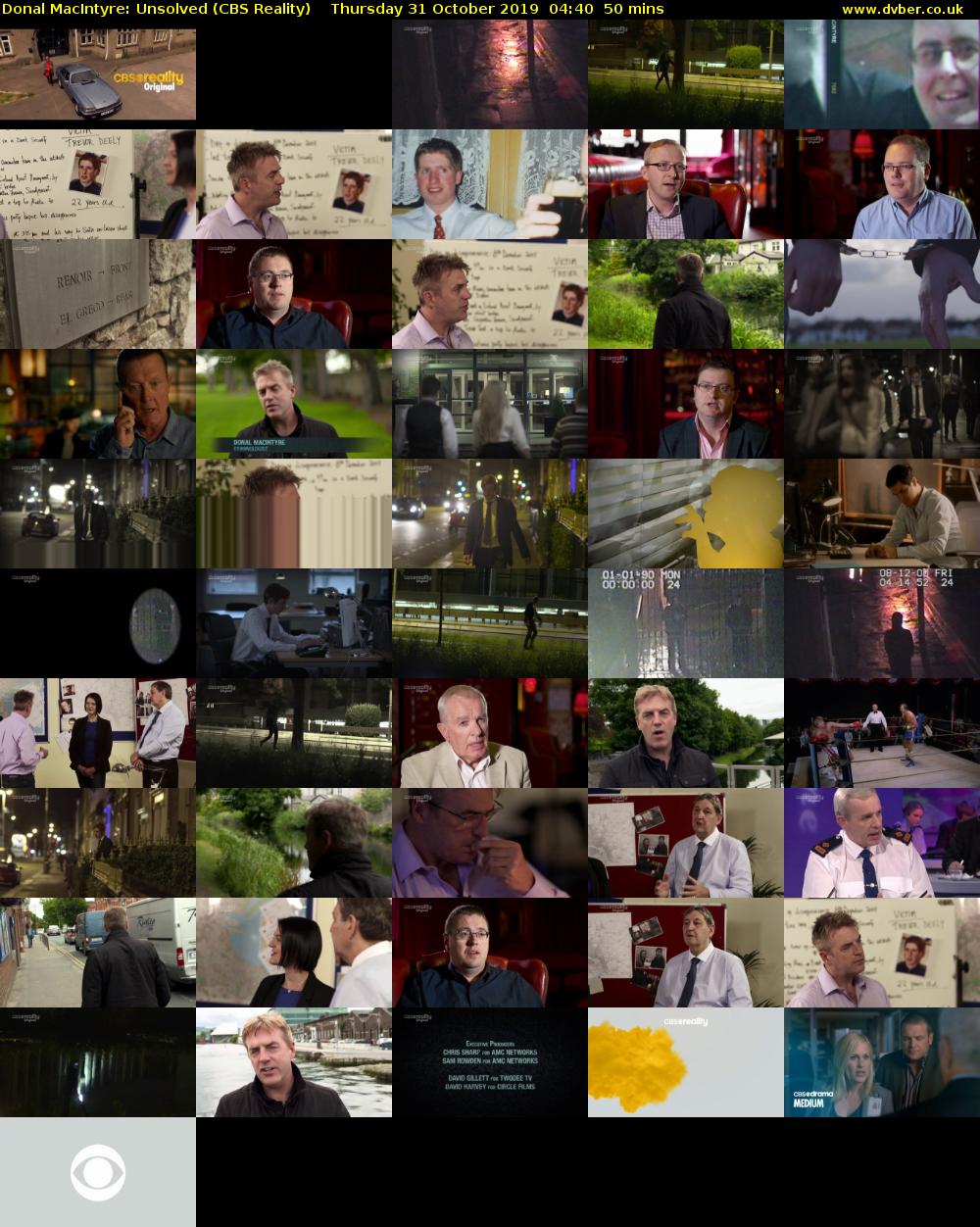 Donal MacIntyre: Unsolved (CBS Reality) Thursday 31 October 2019 04:40 - 05:30