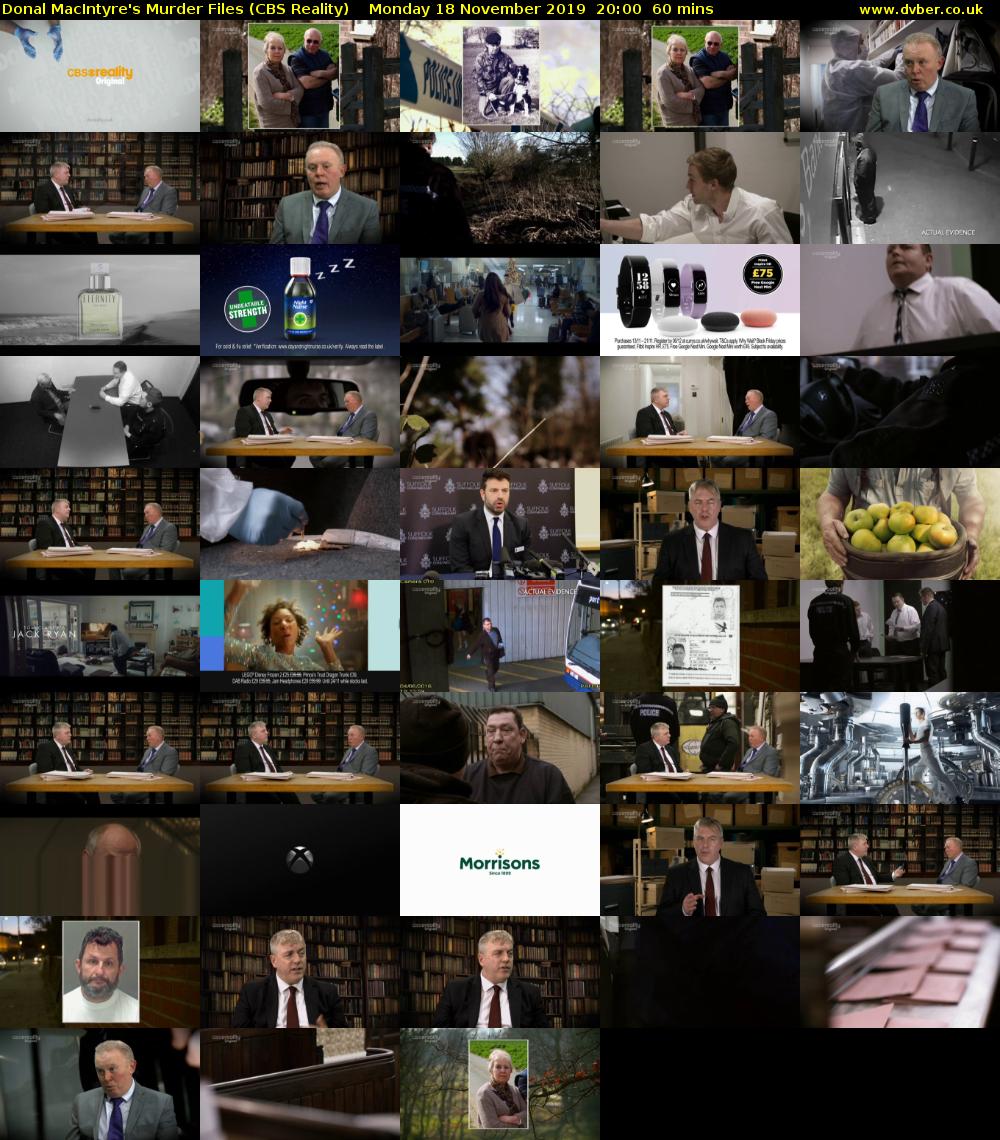 Donal MacIntyre's Murder Files (CBS Reality) Monday 18 November 2019 20:00 - 21:00