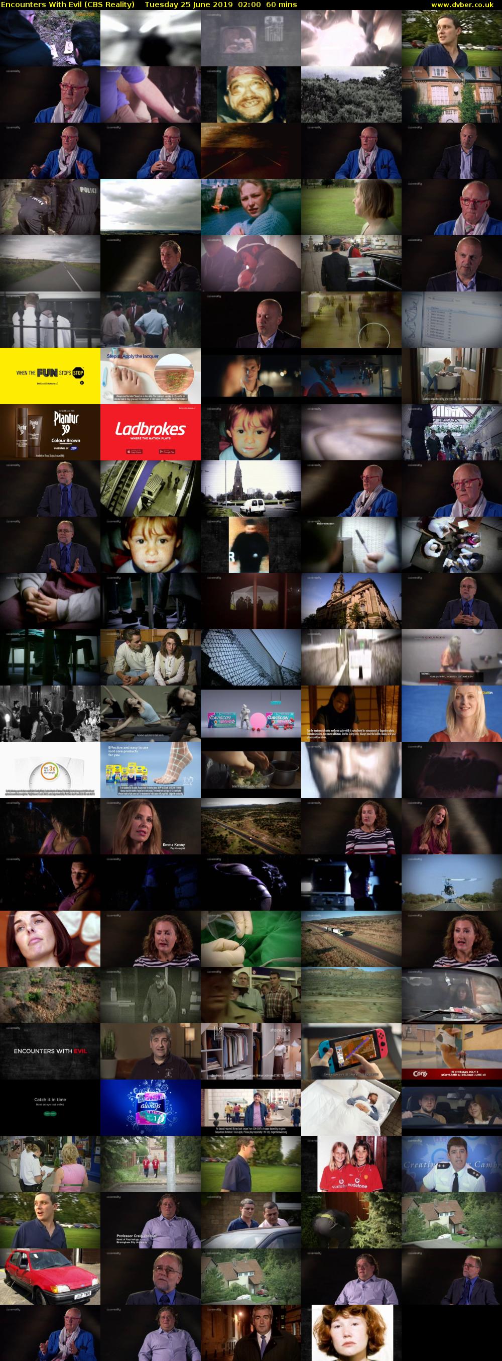Encounters With Evil (CBS Reality) Tuesday 25 June 2019 02:00 - 03:00