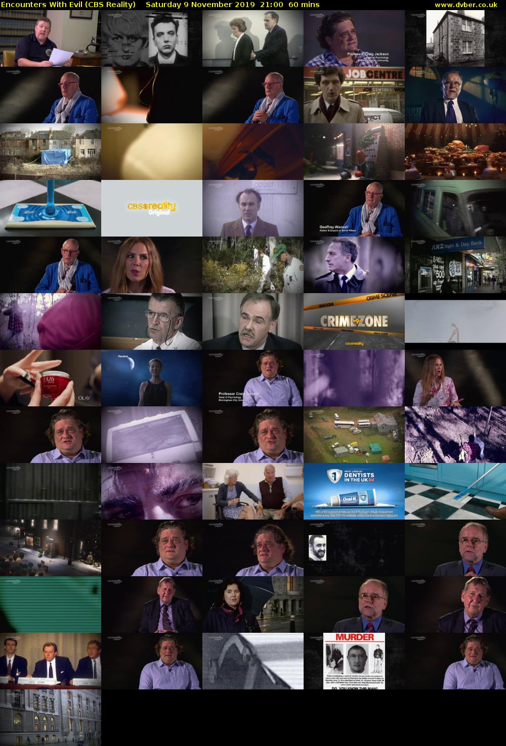 Encounters With Evil (CBS Reality) Saturday 9 November 2019 21:00 - 22:00