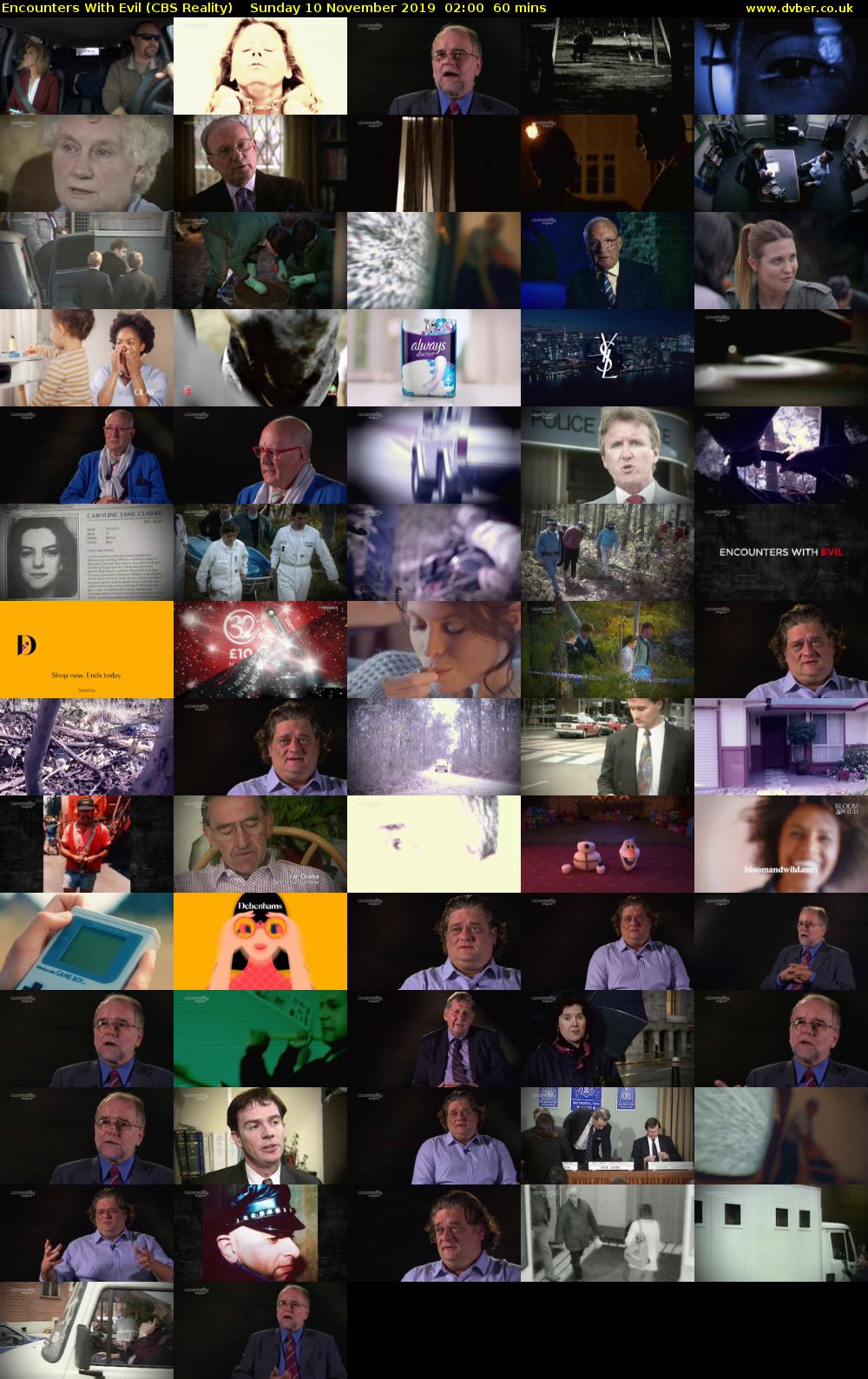 Encounters With Evil (CBS Reality) Sunday 10 November 2019 02:00 - 03:00