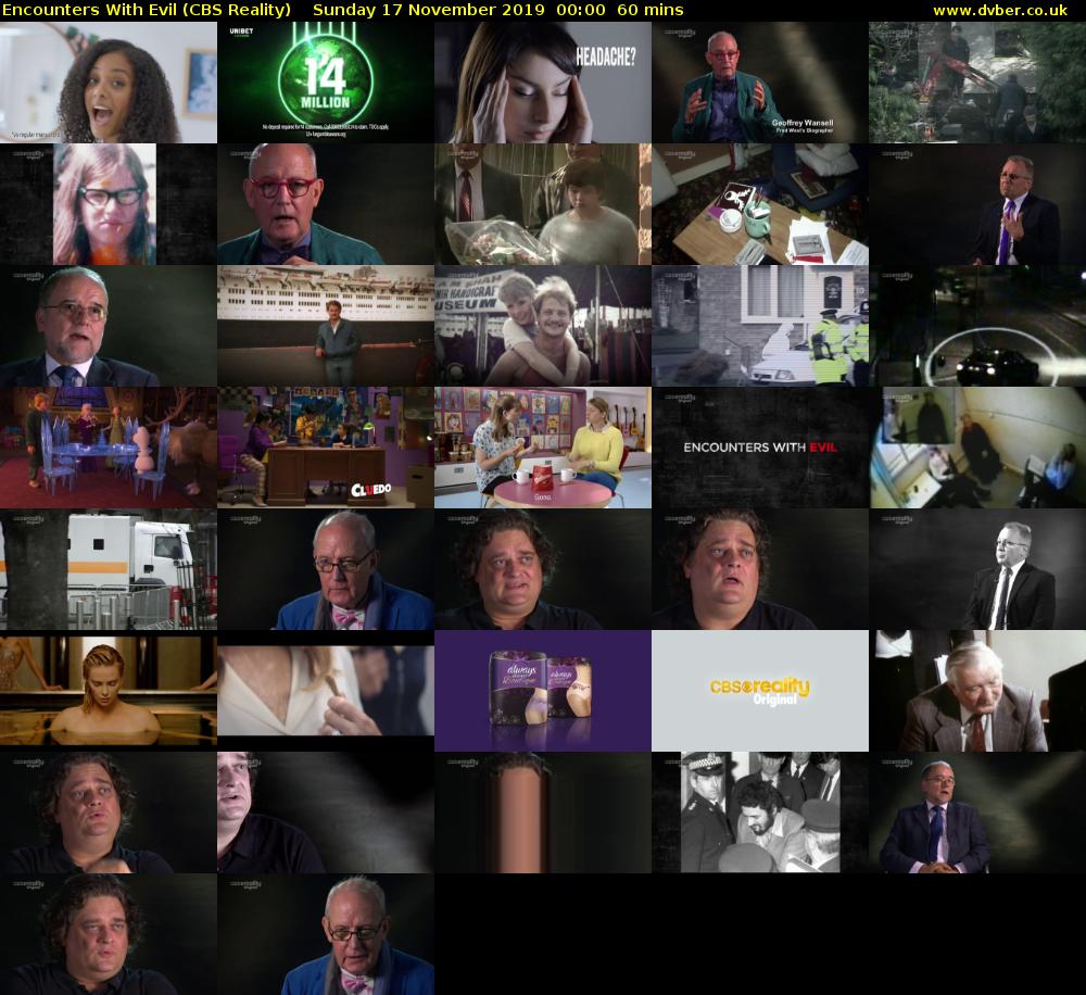 Encounters With Evil (CBS Reality) Tuesday 10 March 2020 14:35 - 01:00