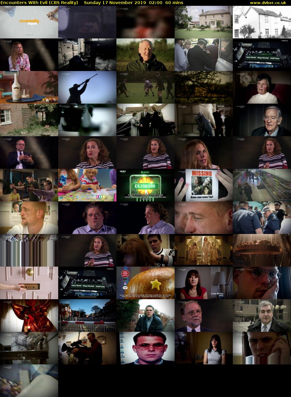 Encounters With Evil (CBS Reality) Sunday 17 November 2019 02:00 - 03:00