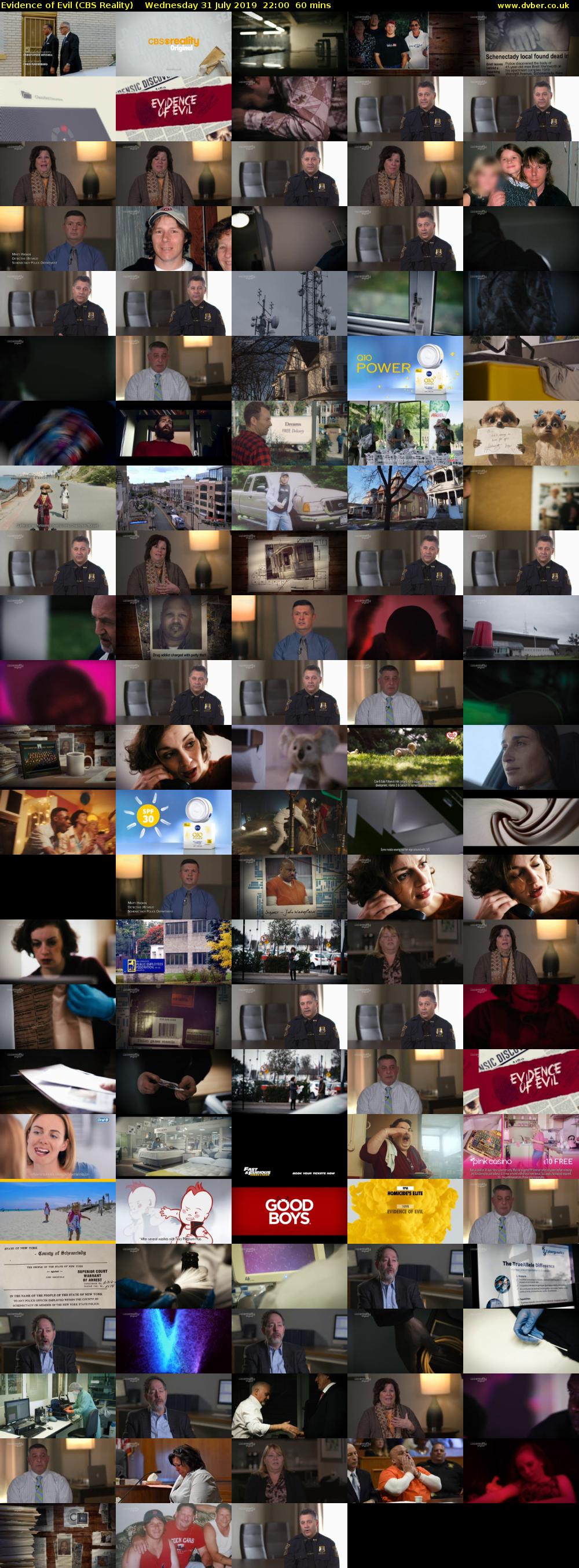 Evidence of Evil (CBS Reality) Wednesday 31 July 2019 22:00 - 23:00
