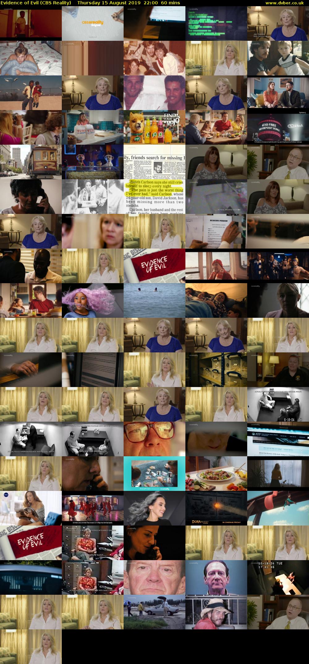 Evidence of Evil (CBS Reality) Thursday 15 August 2019 22:00 - 23:00