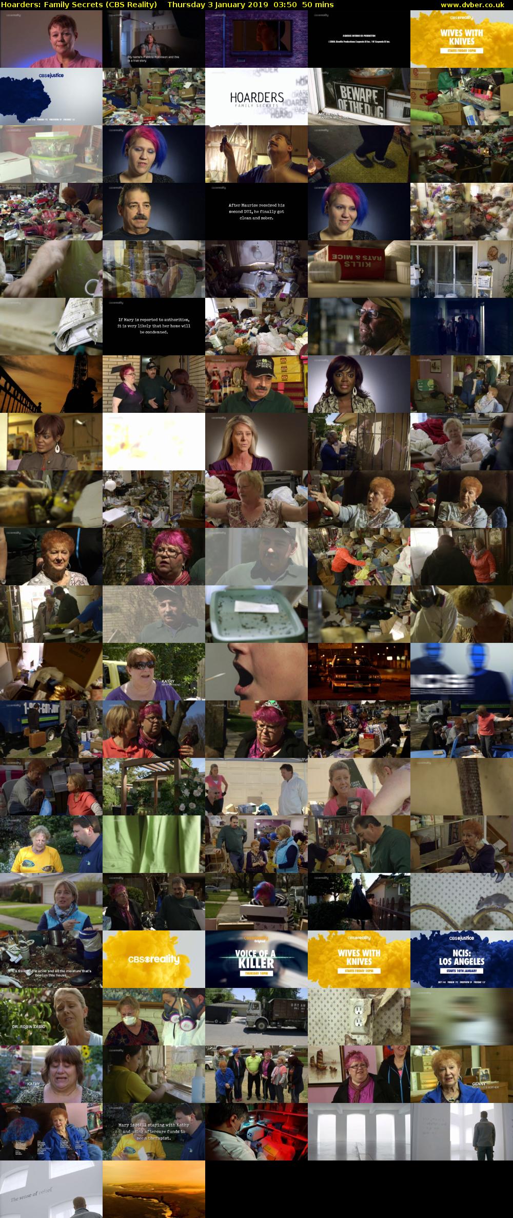 Hoarders: Family Secrets (CBS Reality) Thursday 3 January 2019 03:50 - 04:40