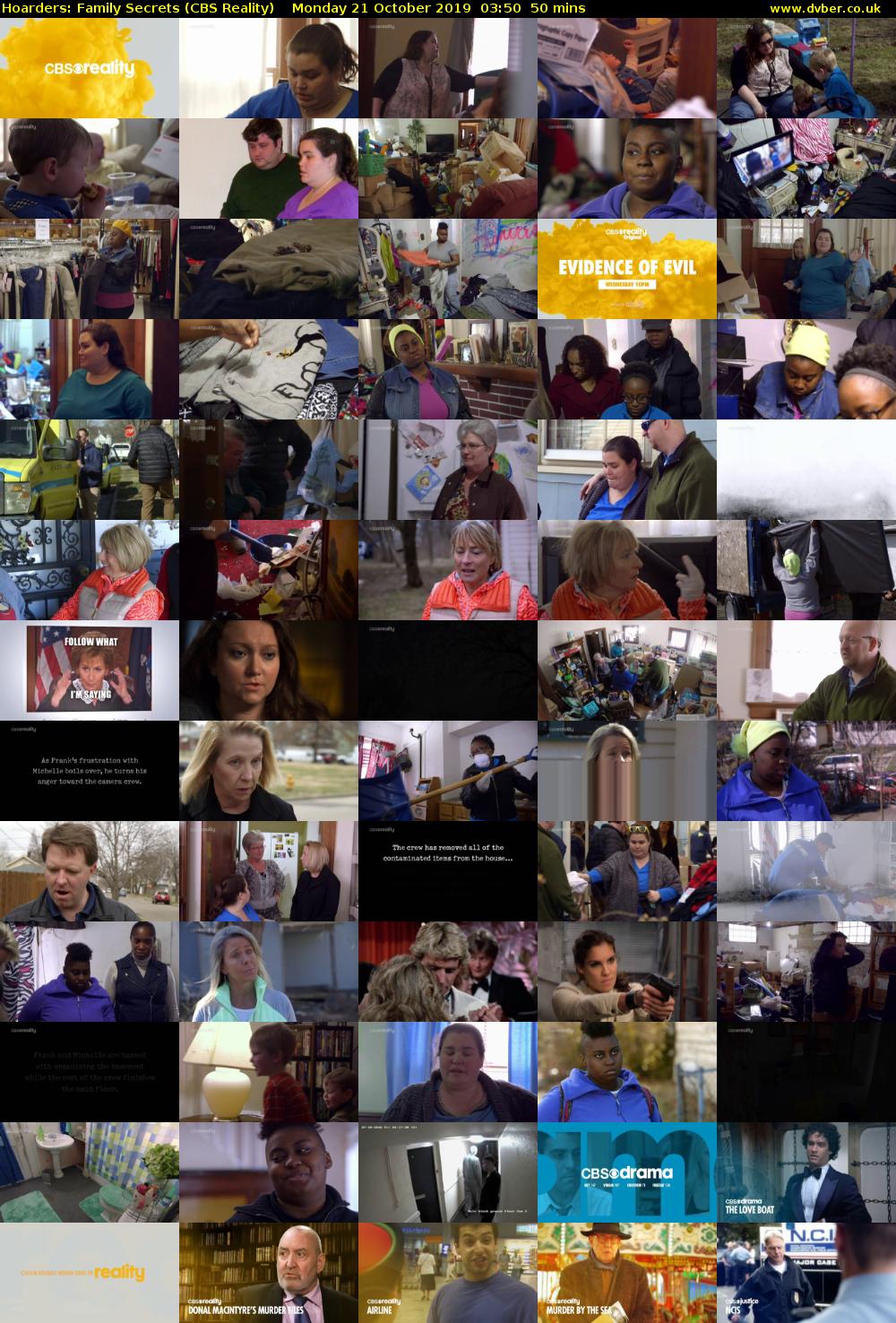 Hoarders: Family Secrets (CBS Reality) Monday 21 October 2019 03:50 - 04:40