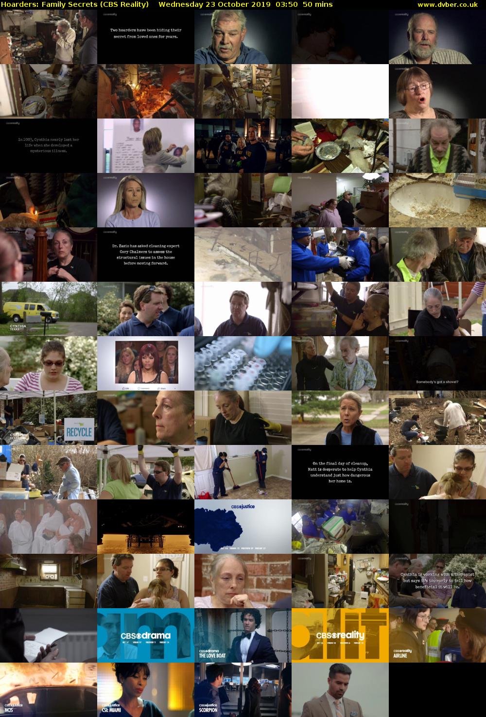 Hoarders: Family Secrets (CBS Reality) Wednesday 23 October 2019 03:50 - 04:40