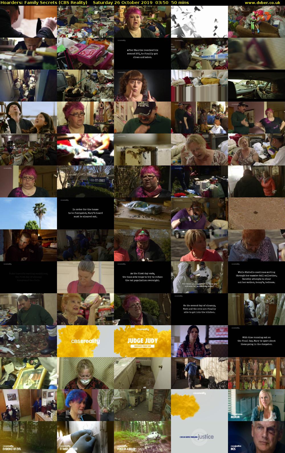 Hoarders: Family Secrets (CBS Reality) Saturday 26 October 2019 03:50 - 04:40