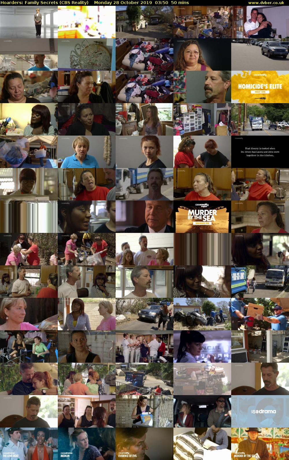 Hoarders: Family Secrets (CBS Reality) Monday 28 October 2019 03:50 - 04:40