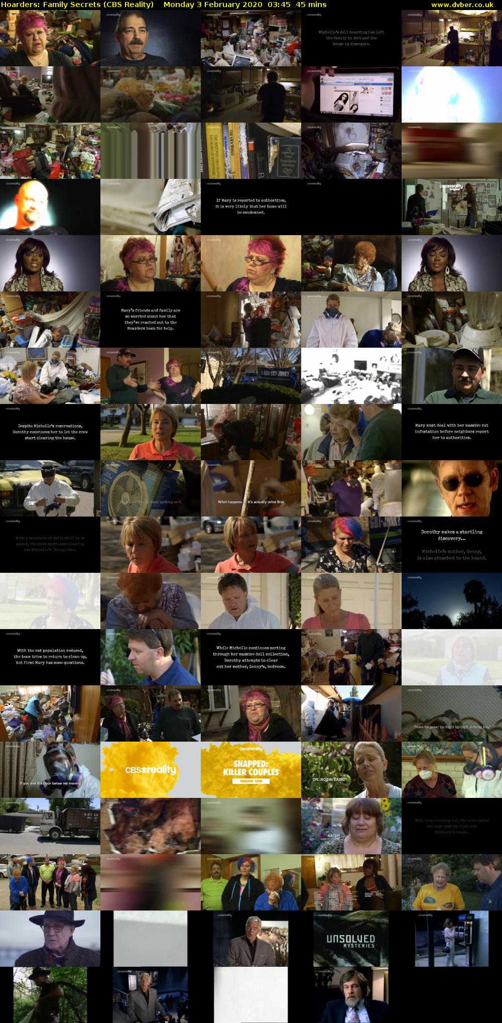 Hoarders: Family Secrets (CBS Reality) Monday 3 February 2020 03:45 - 04:30