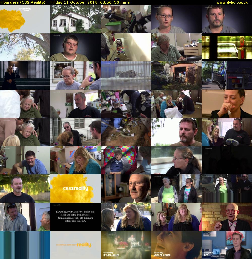 Hoarders (CBS Reality) Friday 11 October 2019 03:50 - 04:40