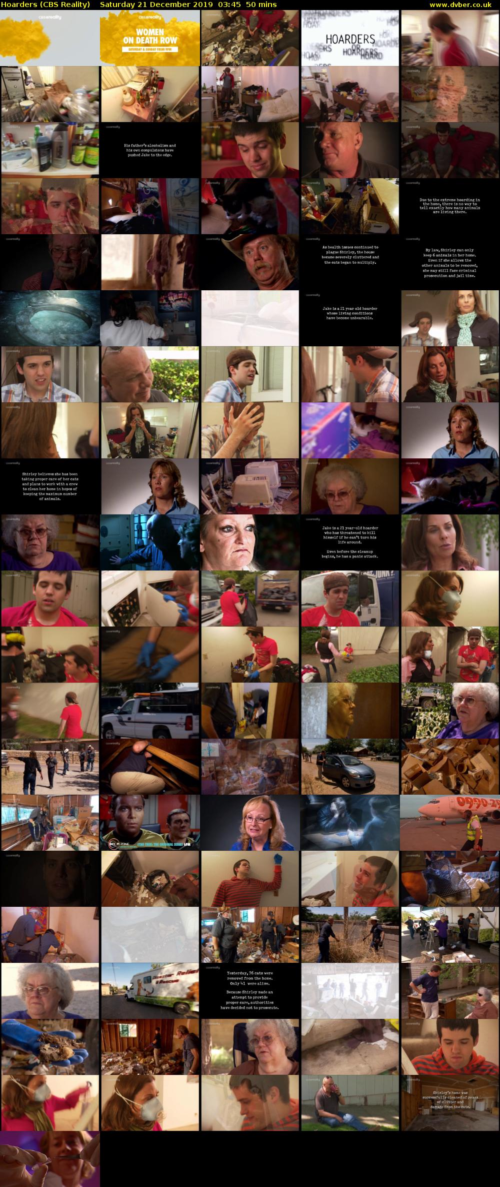 Hoarders (CBS Reality) Saturday 21 December 2019 03:45 - 04:35