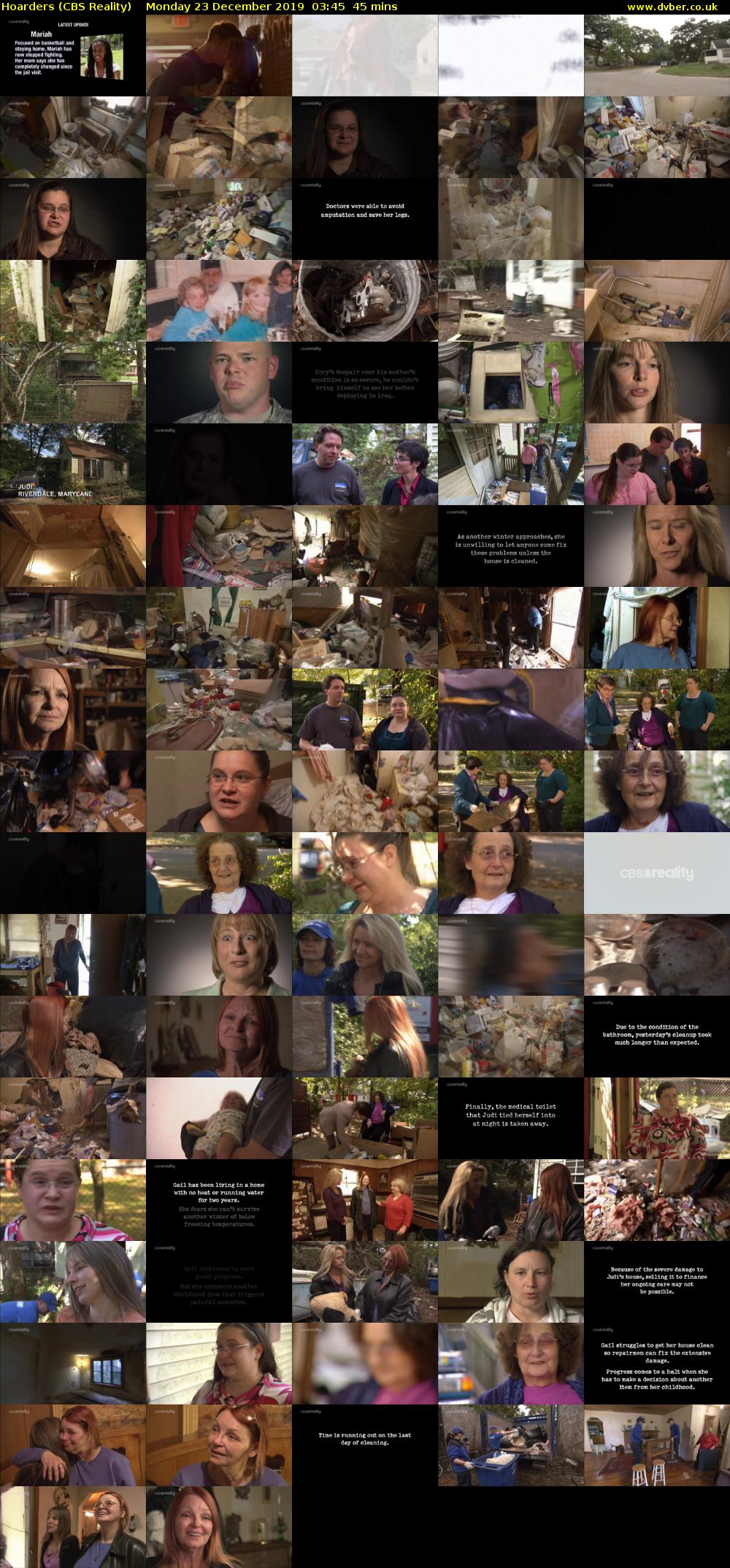Hoarders (CBS Reality) Monday 23 December 2019 03:45 - 04:30