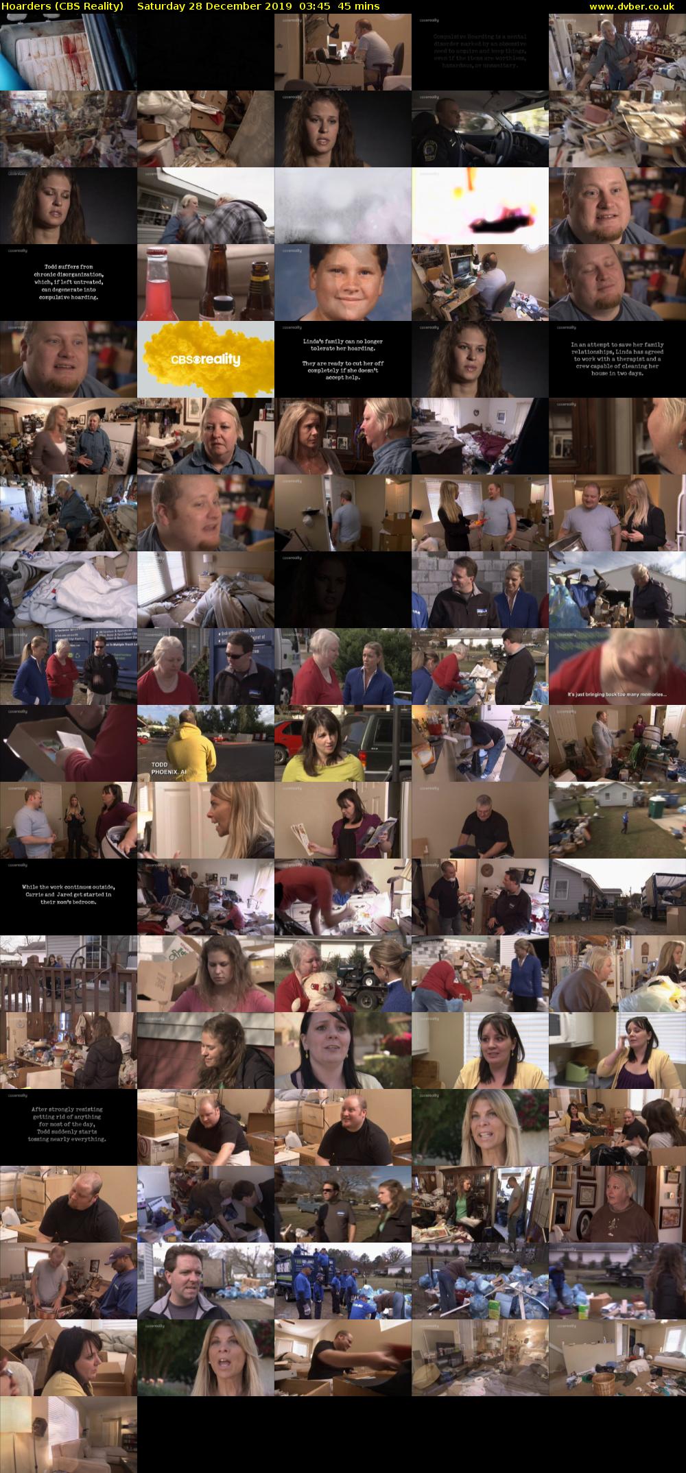 Hoarders (CBS Reality) Saturday 28 December 2019 03:45 - 04:30