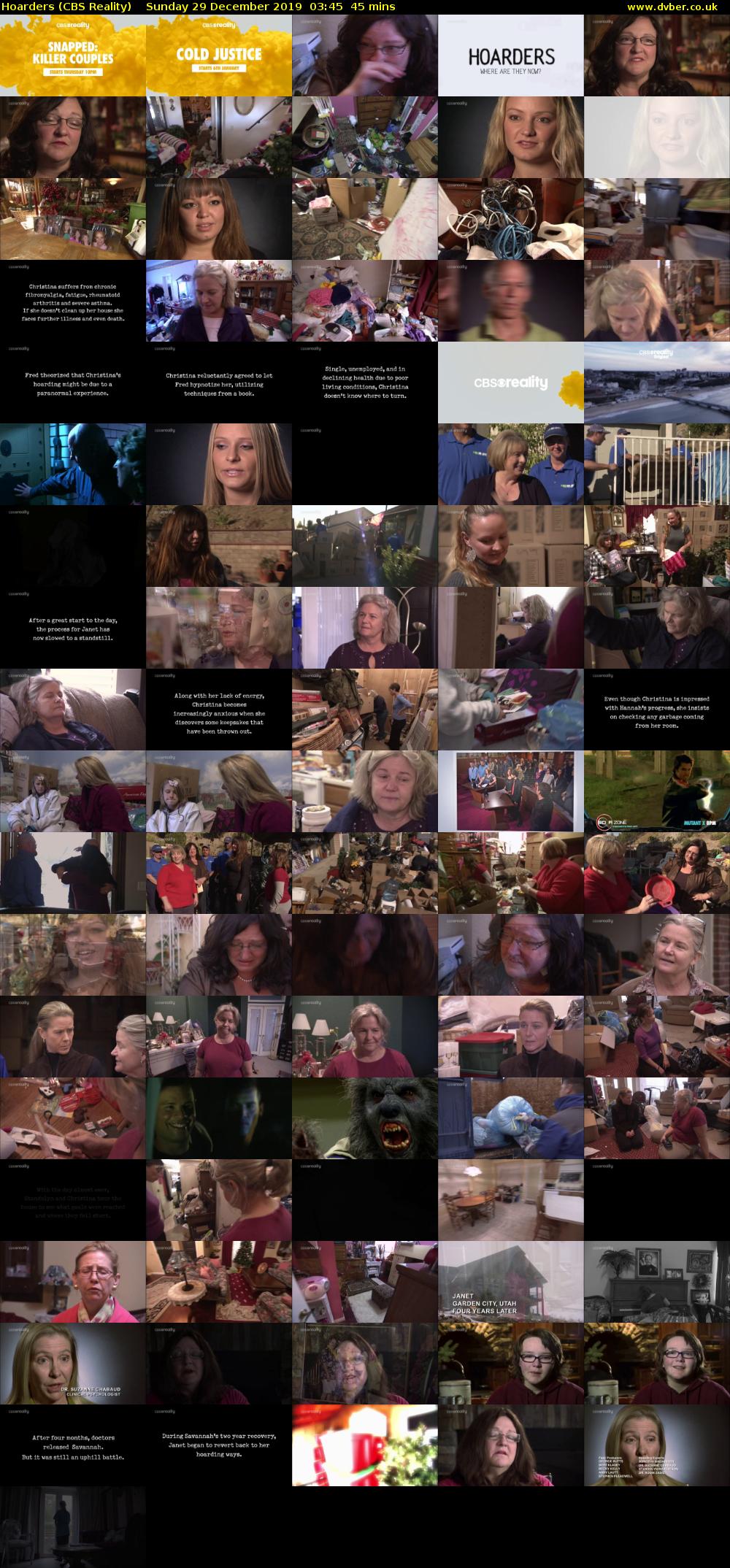 Hoarders (CBS Reality) Sunday 29 December 2019 03:45 - 04:30