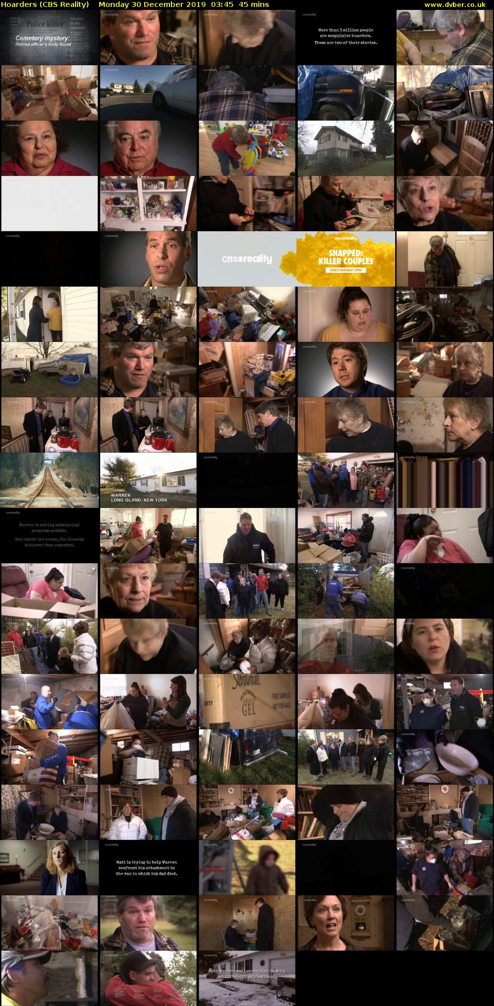 Hoarders (CBS Reality) Monday 30 December 2019 03:45 - 04:30
