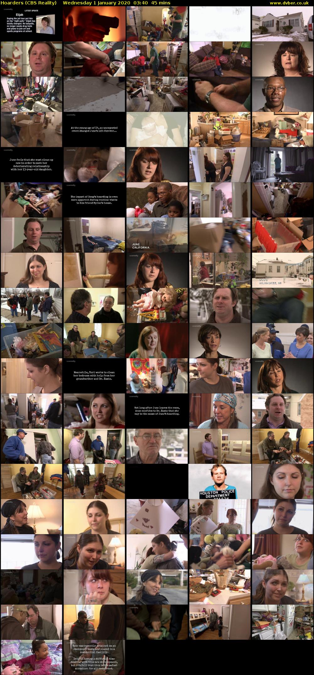 Hoarders (CBS Reality) Wednesday 1 January 2020 03:40 - 04:25
