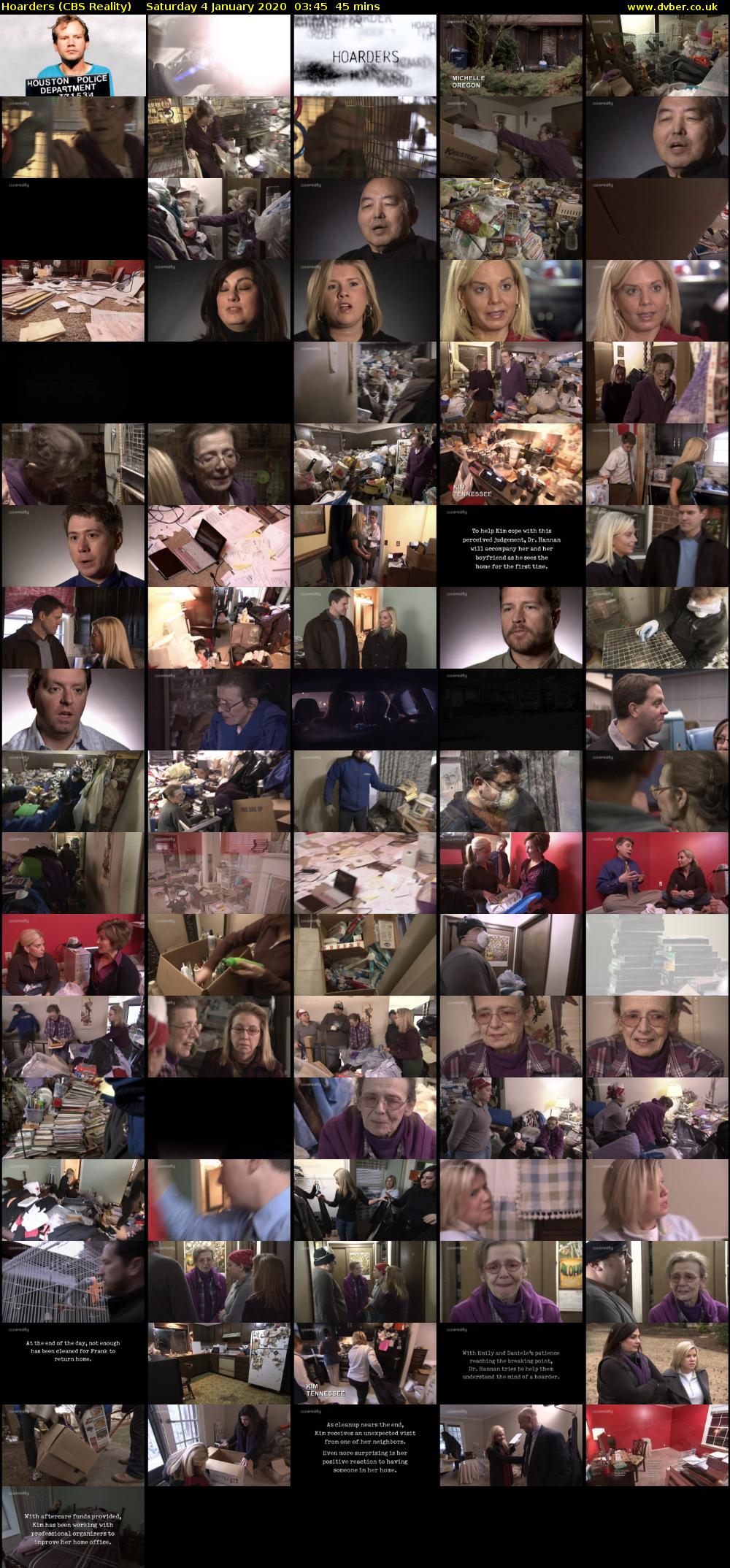 Hoarders (CBS Reality) Saturday 4 January 2020 03:45 - 04:30