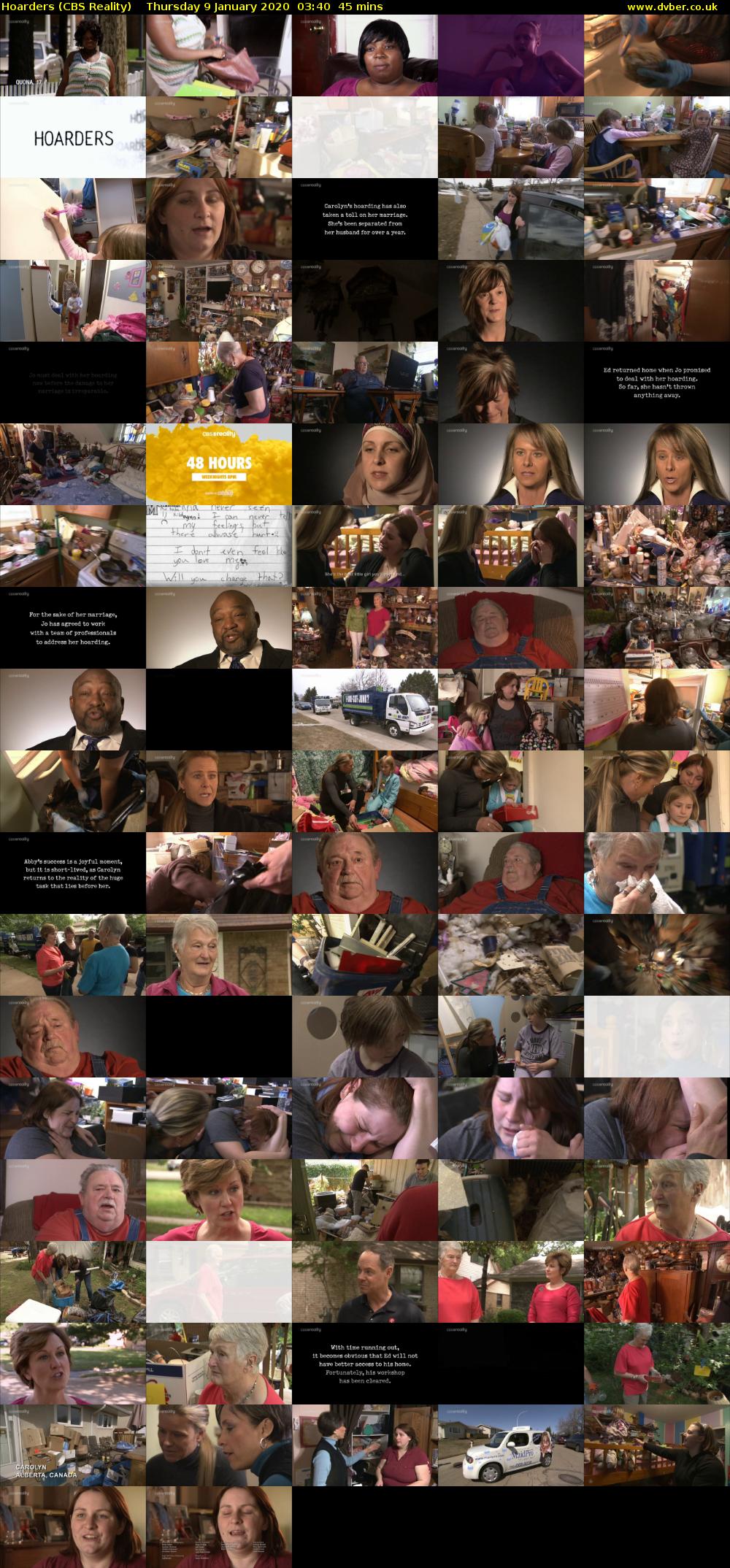 Hoarders (CBS Reality) Thursday 9 January 2020 03:40 - 04:25
