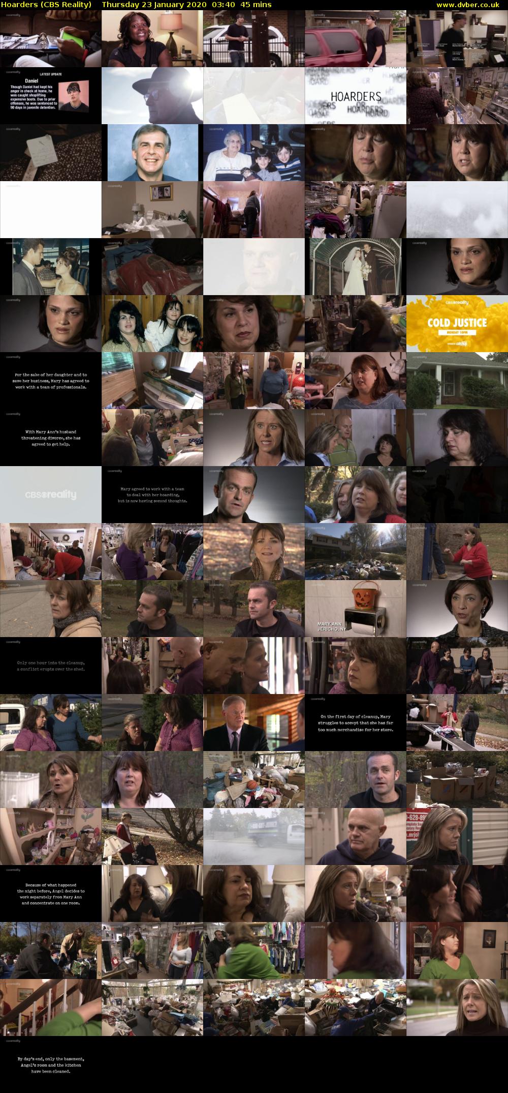 Hoarders (CBS Reality) Thursday 23 January 2020 03:40 - 04:25
