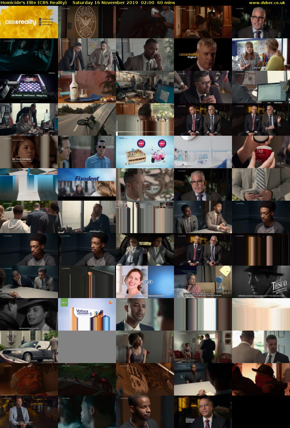 Homicide's Elite (CBS Reality) Saturday 16 November 2019 02:00 - 03:00