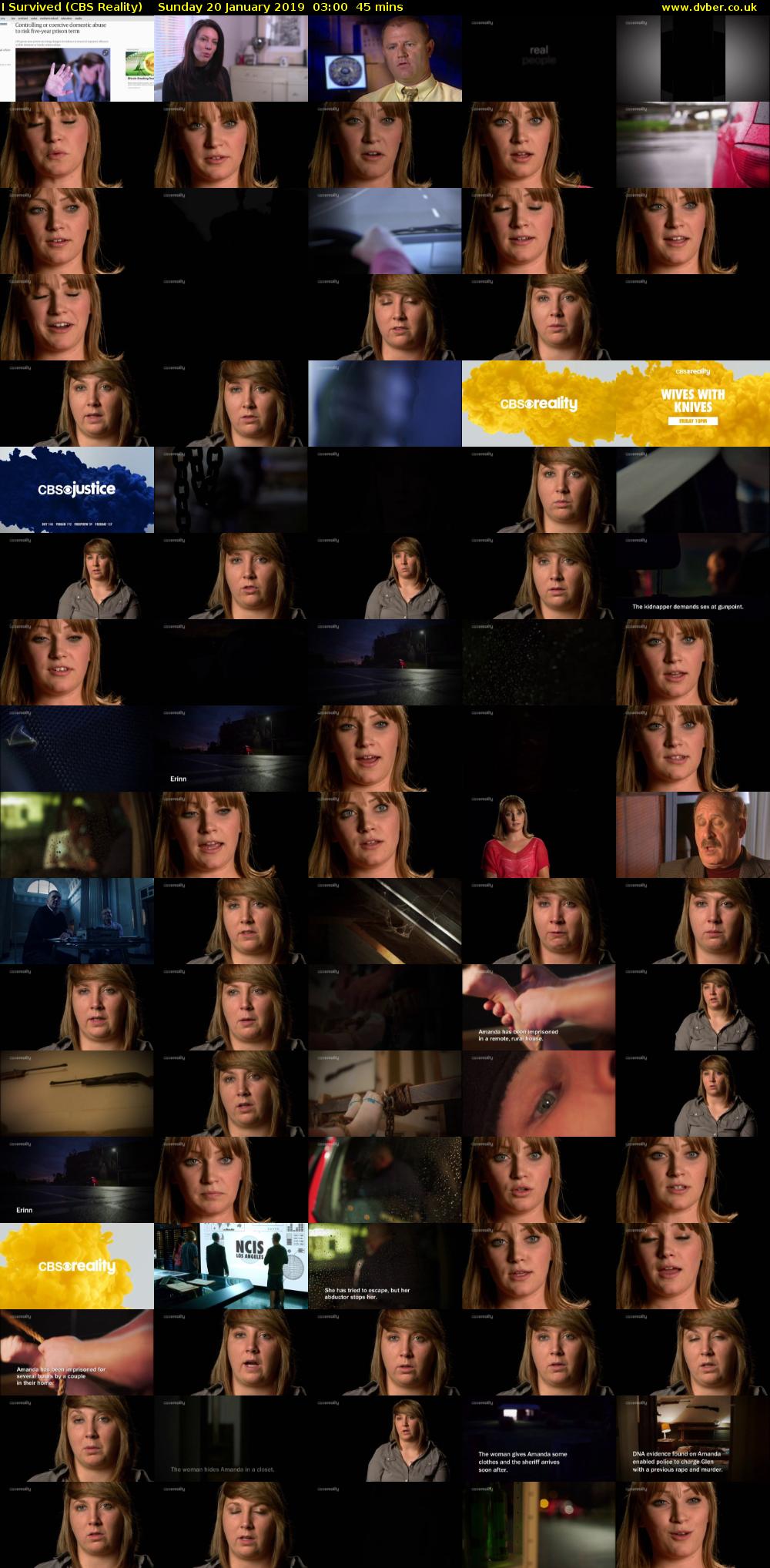 I Survived (CBS Reality) Sunday 20 January 2019 03:00 - 03:45