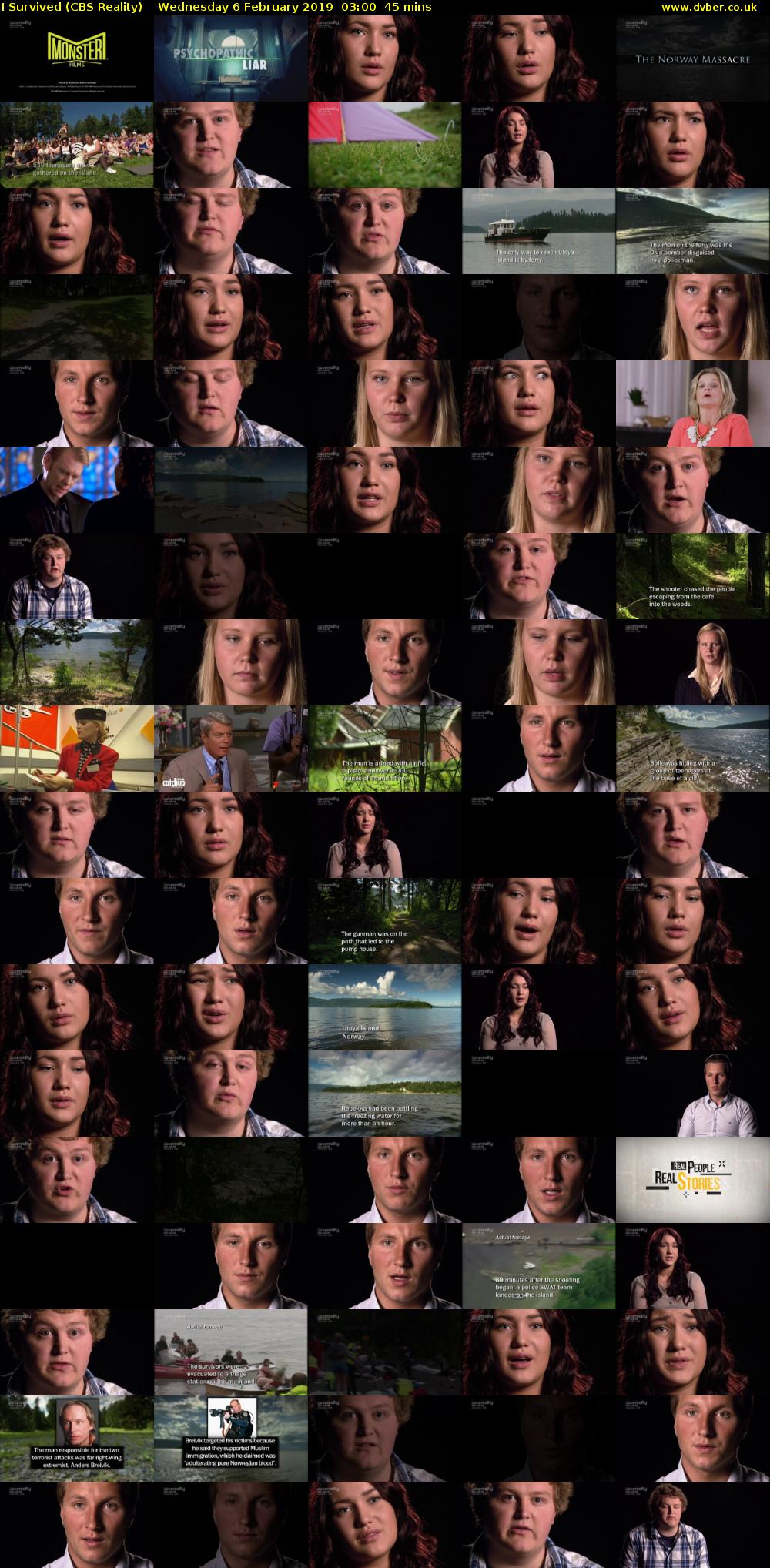 I Survived (CBS Reality) Wednesday 6 February 2019 03:00 - 03:45
