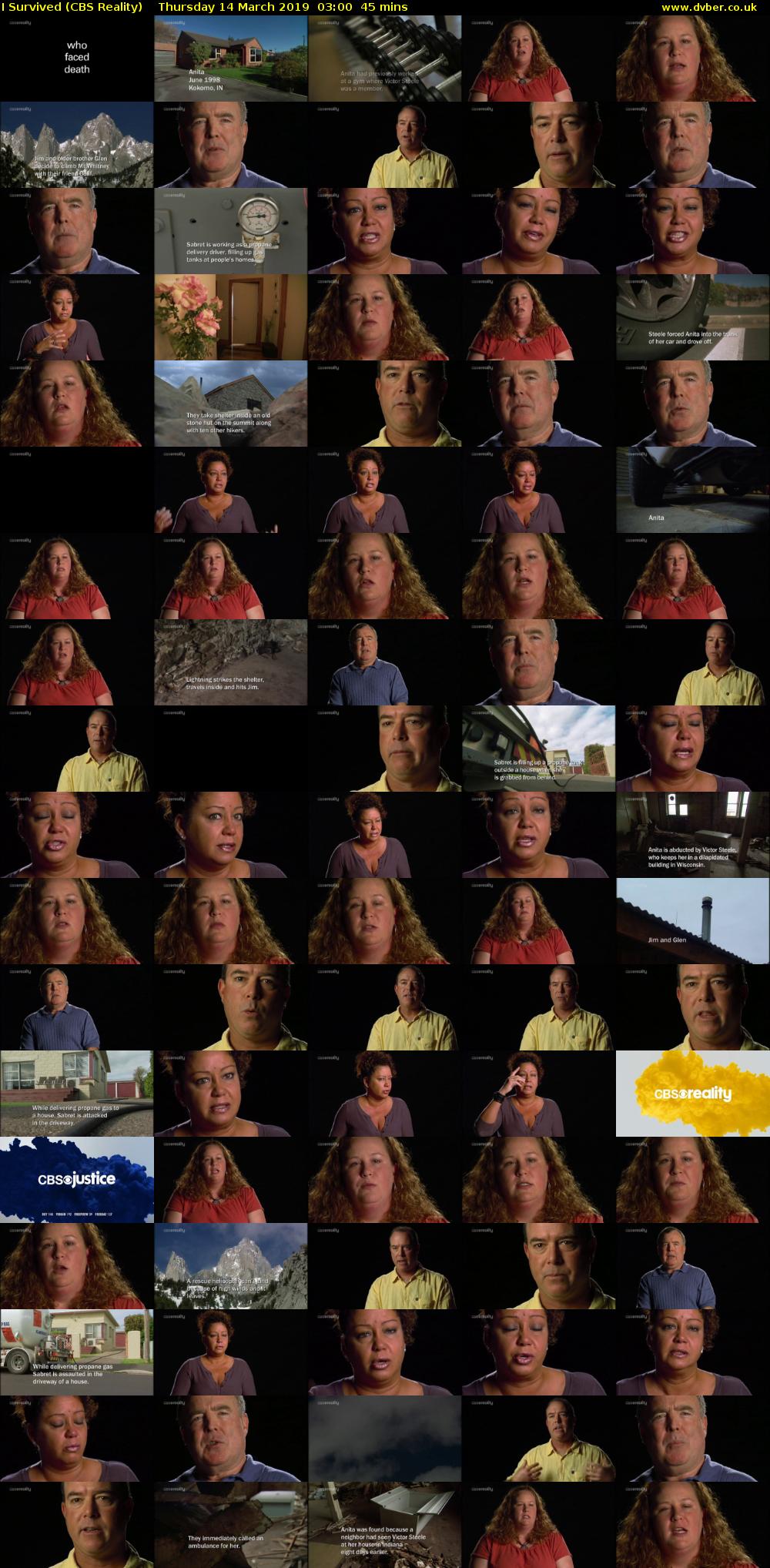 I Survived (CBS Reality) Thursday 14 March 2019 03:00 - 03:45