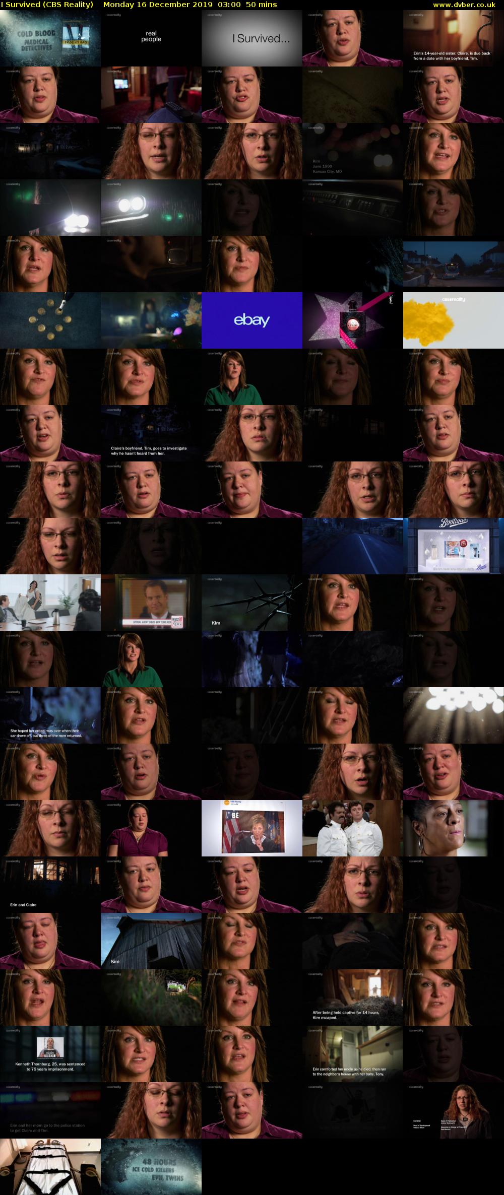 I Survived (CBS Reality) Monday 16 December 2019 03:00 - 03:50