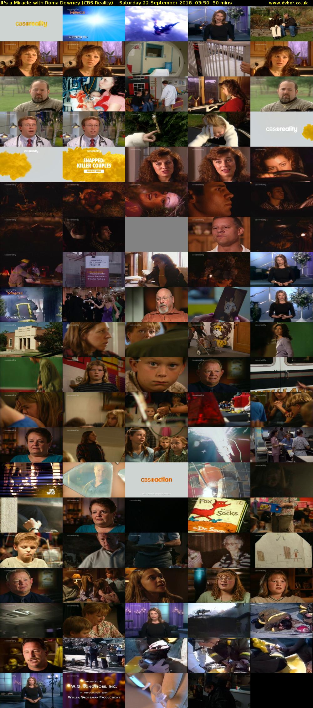 It's a Miracle with Roma Downey (CBS Reality) Saturday 22 September 2018 03:50 - 04:40