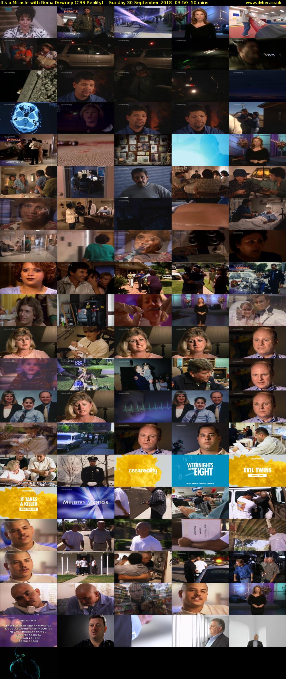 It's a Miracle with Roma Downey (CBS Reality) Sunday 30 September 2018 03:50 - 04:40