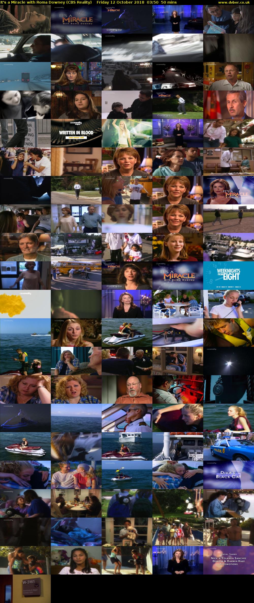 It's a Miracle with Roma Downey (CBS Reality) Friday 12 October 2018 03:50 - 04:40