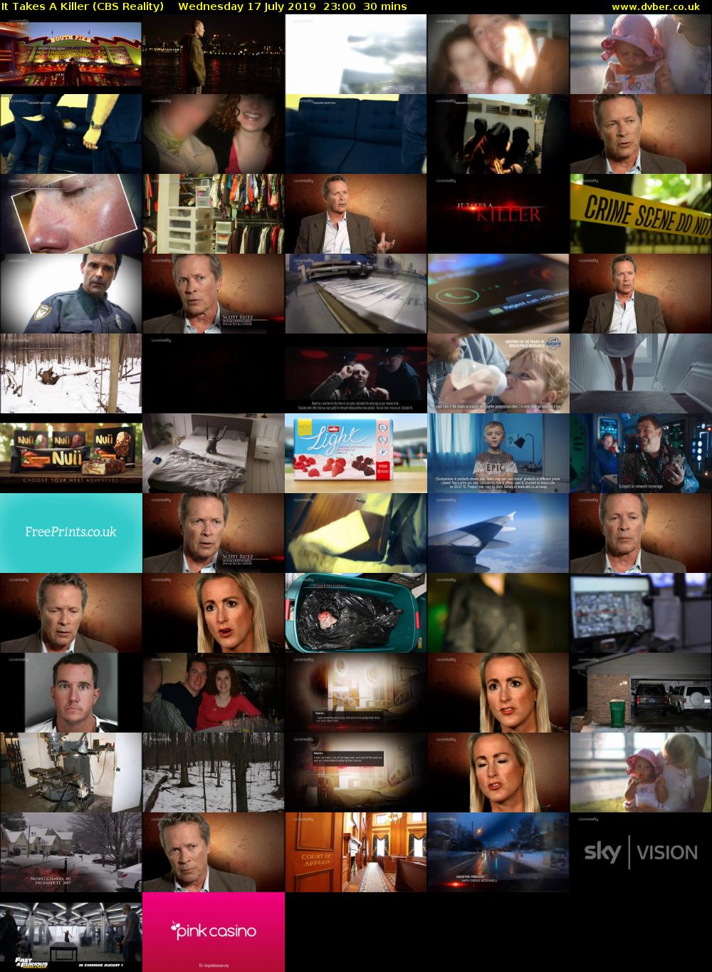 It Takes A Killer (CBS Reality) Wednesday 17 July 2019 23:00 - 23:30