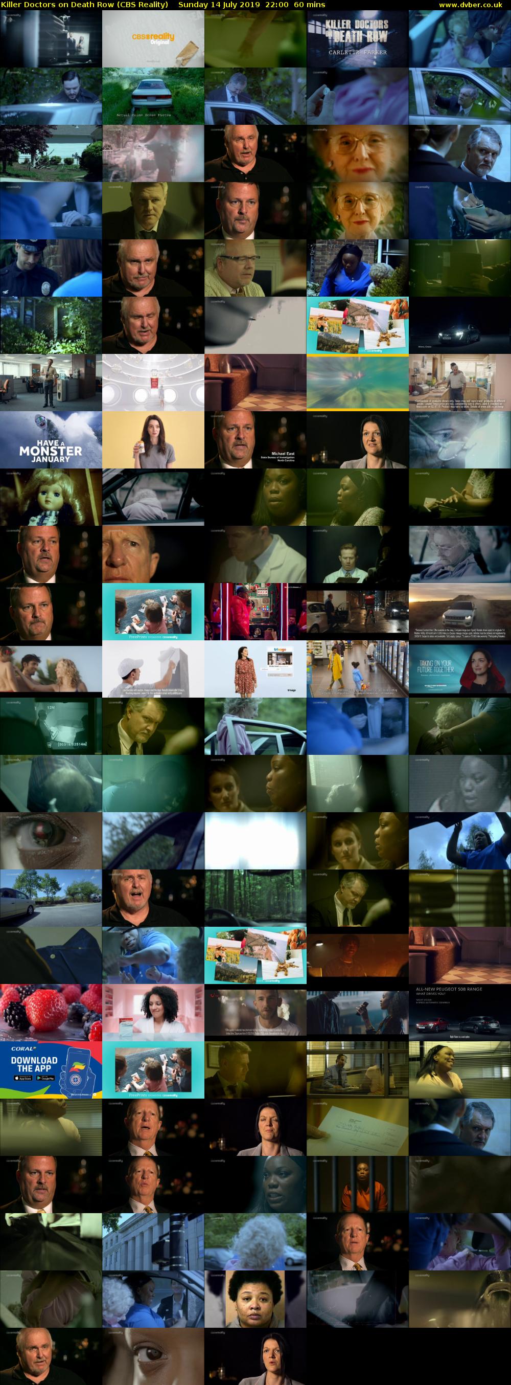 Killer Doctors on Death Row (CBS Reality) Sunday 14 July 2019 22:00 - 23:00