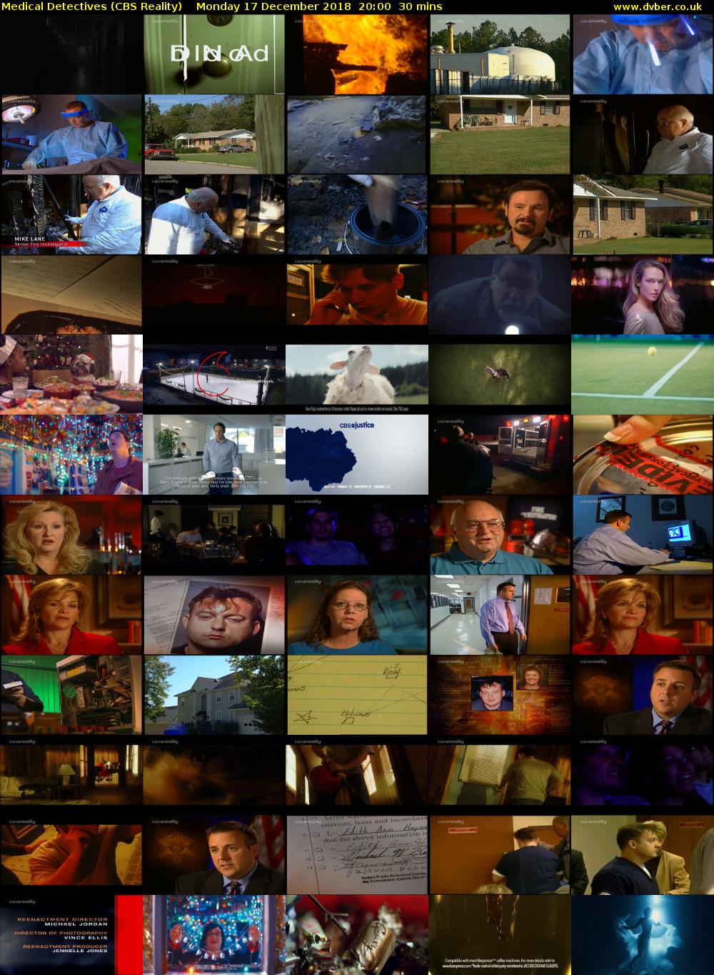 Medical Detectives (CBS Reality) Monday 17 December 2018 20:00 - 20:30